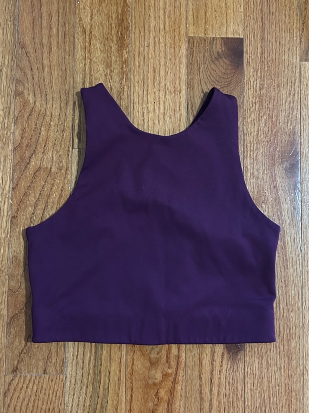 Girlfriend collective high neck compression purple sports bra